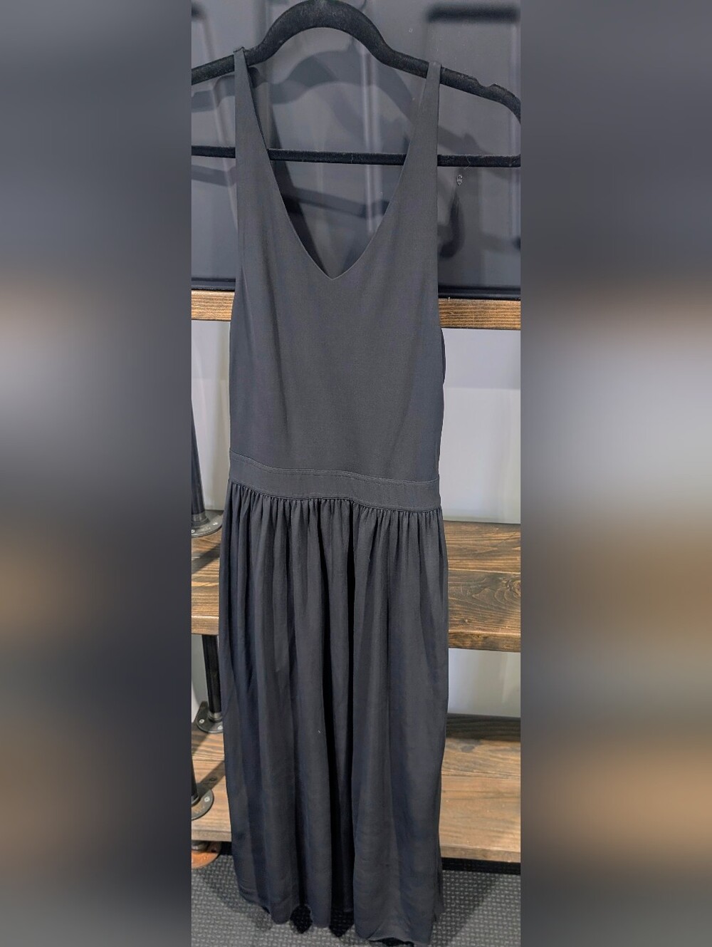 rag & bone Black Sleeveless V-Neck Maxi Dress